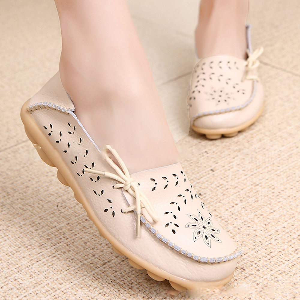 Reemelody Summer Hollow Breathable Lace Up Casual Women Shoes