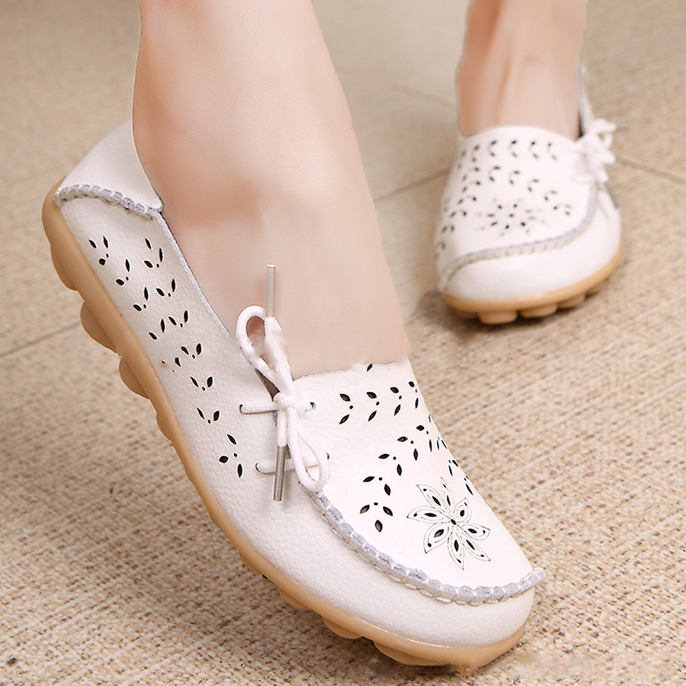 Reemelody Summer Hollow Breathable Lace Up Casual Women Shoes