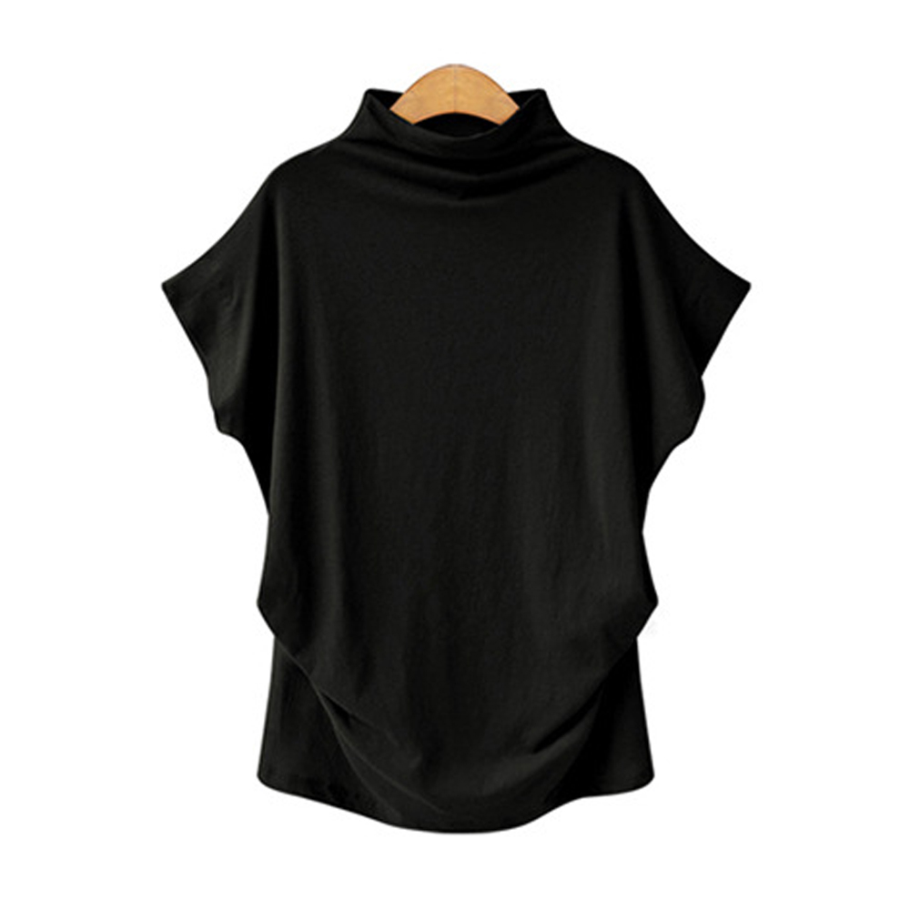 Reemelody Spring and summer new women's half turtleneck bottoming short sleeves