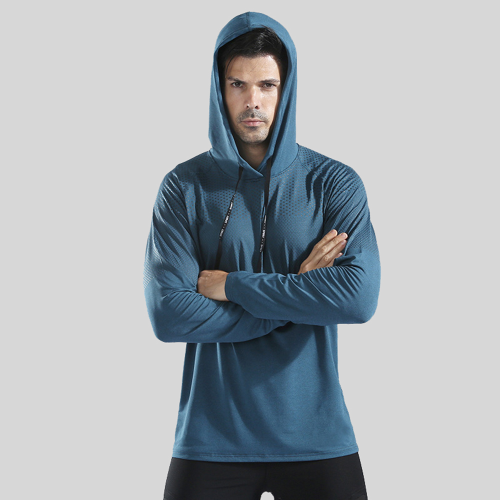 Reemelody™ Men's Long Sleeve Hooded Quick Dry Sports Sweatshirt