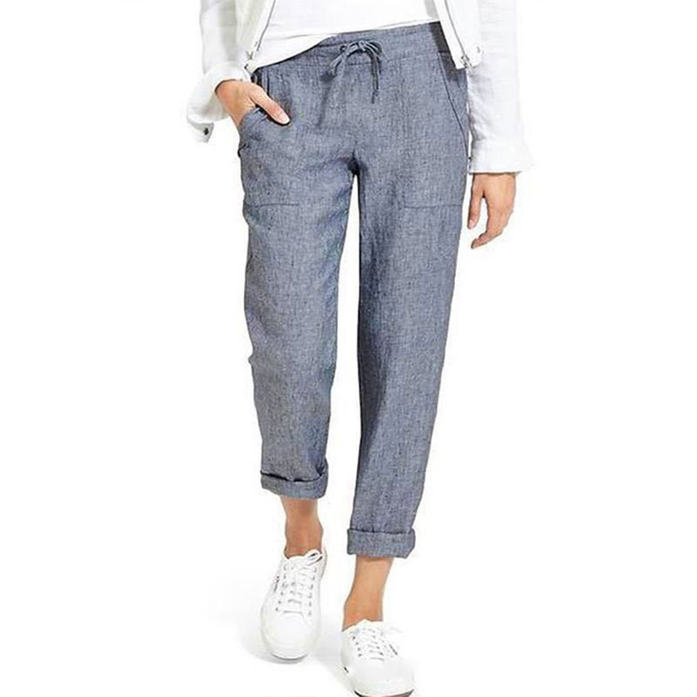 Reemelody New cotton linen loose casual trousers for women