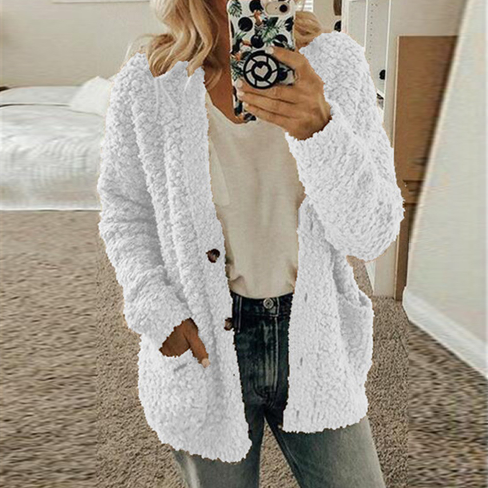 Reemelody New women's autumn and winter plush thick coat
