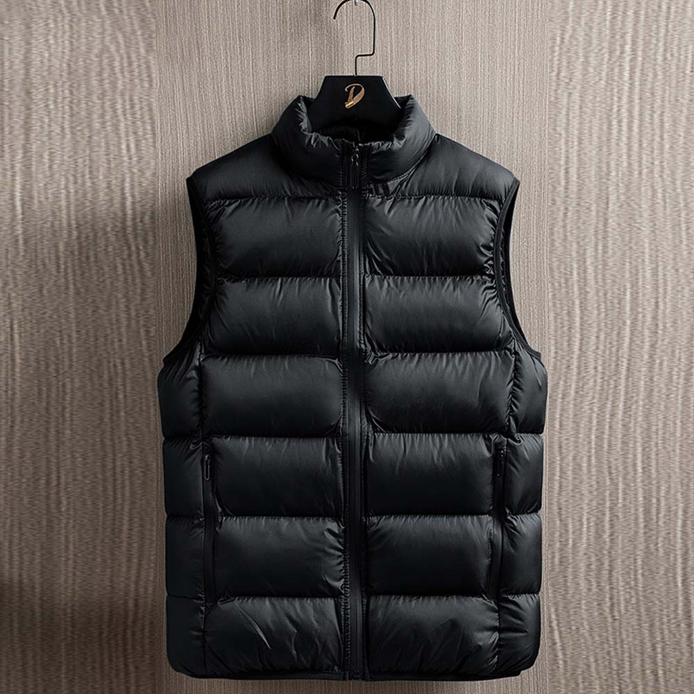 Reemelody Men's thickened warm stand collar down cotton vest