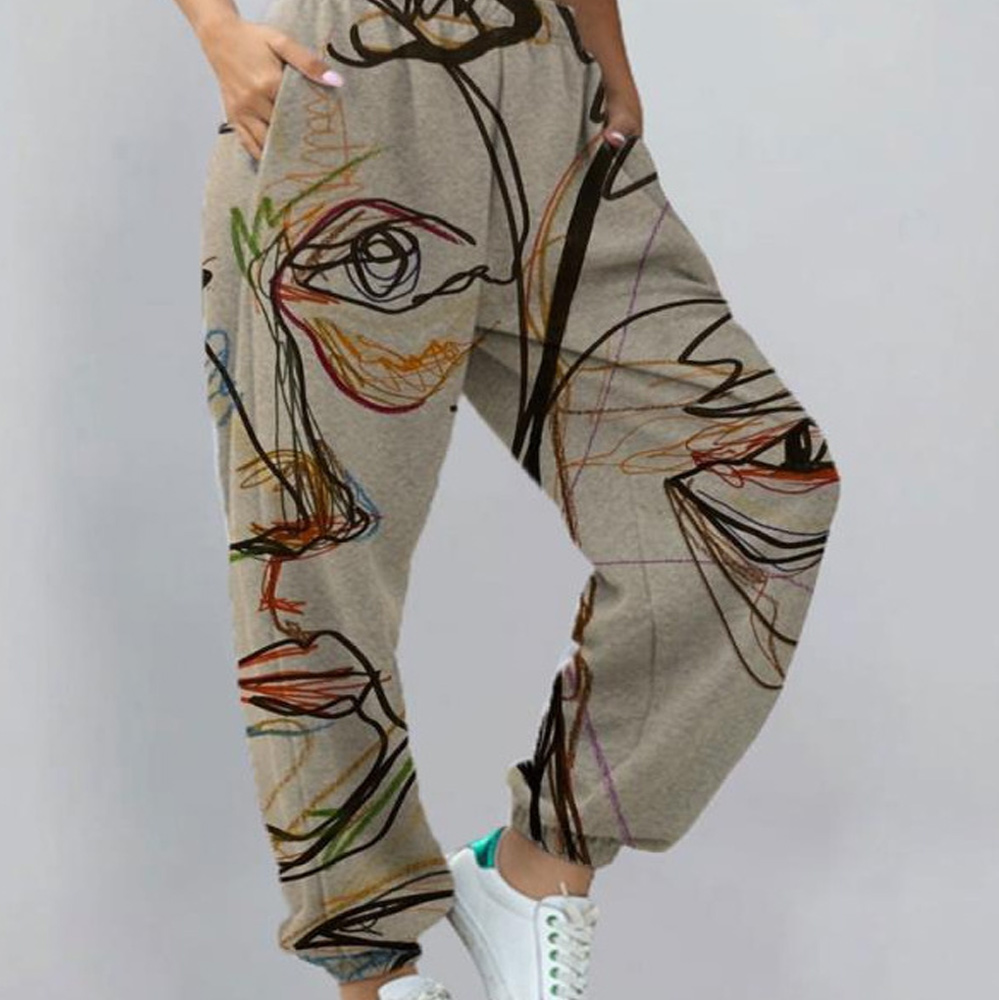 Reemelody New style Ladies Casual Sports Versatile Printed Leggings