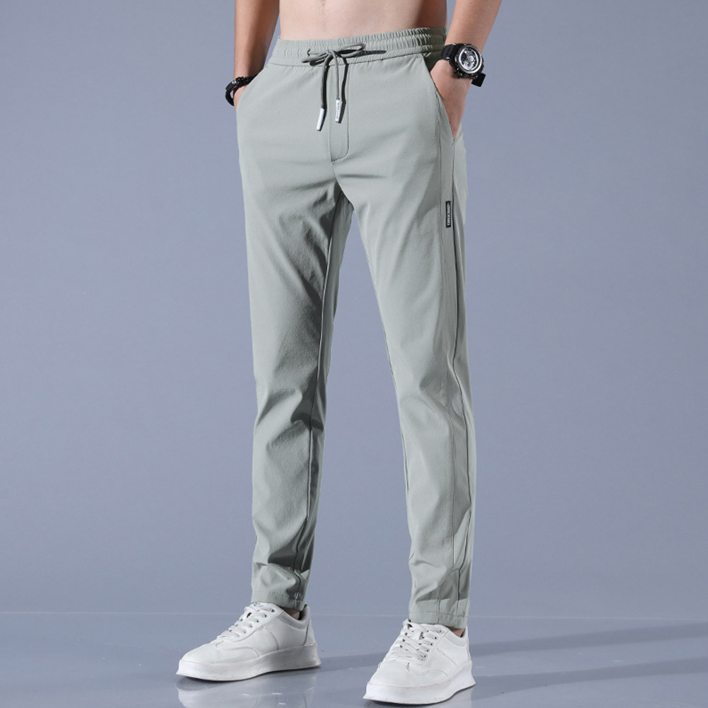 Reemelody Men's ice silk sports and leisure trousers for spring and summer