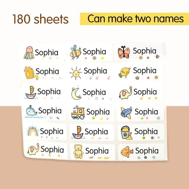 Name Tag Sticker Customize Stickers Waterproof Personalized Labels Children School Stationery Water Bottle Pencil dinosau - kfst.inc