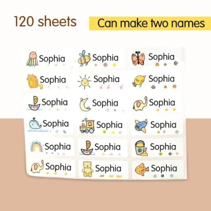 Name Tag Sticker Customize Stickers Waterproof Personalized Labels Children School Stationery Water Bottle Pencil dinosau - kfst.inc