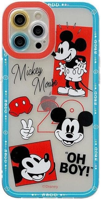 Transparent TPU Cute Disney Stitch Phone Case for iPhone 12 13 Pro Max 11 XS Max XR Colorful Lens Protective Cover Kawaii - kfst.inc