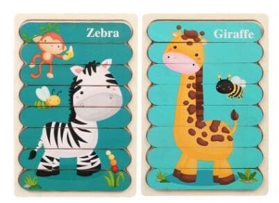 Double Sided Strip 3D Puzzles Baby Toy Wooden Montessori Materials Educational Toys For Children Large Bricks Kids Learning Toys - kfst.inc