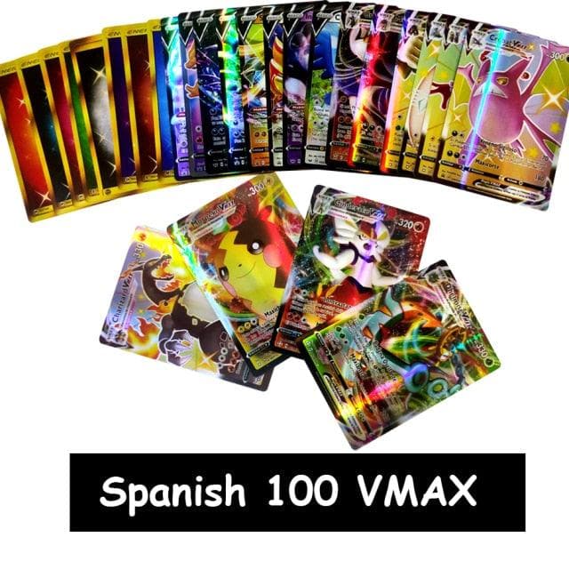 New Pokemon Cards in Spanish TAG TEAM GX VMAX V  Trainer Energy Shining Cards Game Castellano Español Children Toy - kfst.inc
