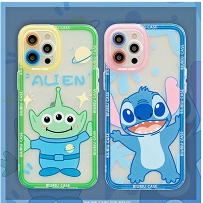 Transparent TPU Cute Disney Stitch Phone Case for iPhone 12 13 Pro Max 11 XS Max XR Colorful Lens Protective Cover Kawaii - kfst.inc