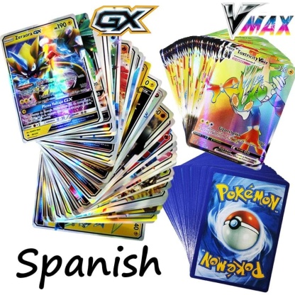New Pokemon Cards in Spanish TAG TEAM GX VMAX V  Trainer Energy Shining Cards Game Castellano Español Children Toy - kfst.inc