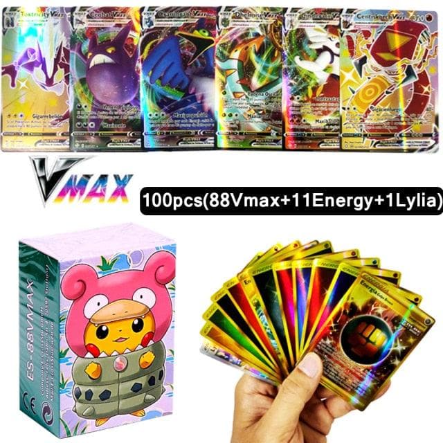 New Pokemon Cards in Spanish TAG TEAM GX VMAX V  Trainer Energy Shining Cards Game Castellano Español Children Toy - kfst.inc