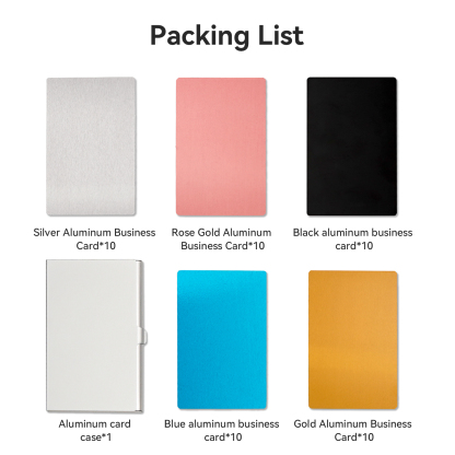 Multicolor Aluminum Business Cards and Card Holder