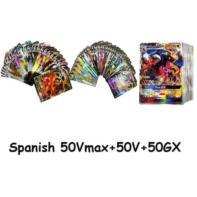 New Pokemon Cards in Spanish TAG TEAM GX VMAX V  Trainer Energy Shining Cards Game Castellano Español Children Toy - kfst.inc