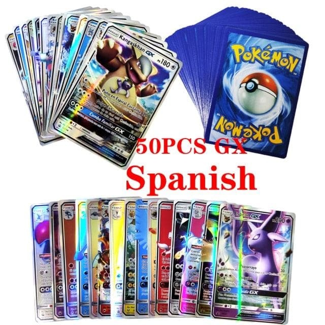 New Pokemon Cards in Spanish TAG TEAM GX VMAX V  Trainer Energy Shining Cards Game Castellano Español Children Toy - kfst.inc