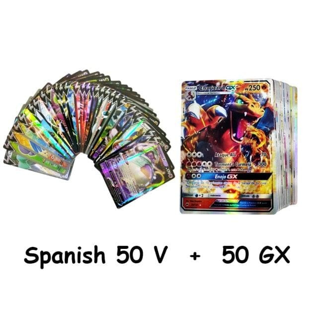 New Pokemon Cards in Spanish TAG TEAM GX VMAX V  Trainer Energy Shining Cards Game Castellano Español Children Toy - kfst.inc