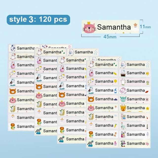 Name Tag Sticker Customize Stickers Waterproof Personalized Labels Children School Stationery Water Bottle Pencil dinosau - kfst.inc