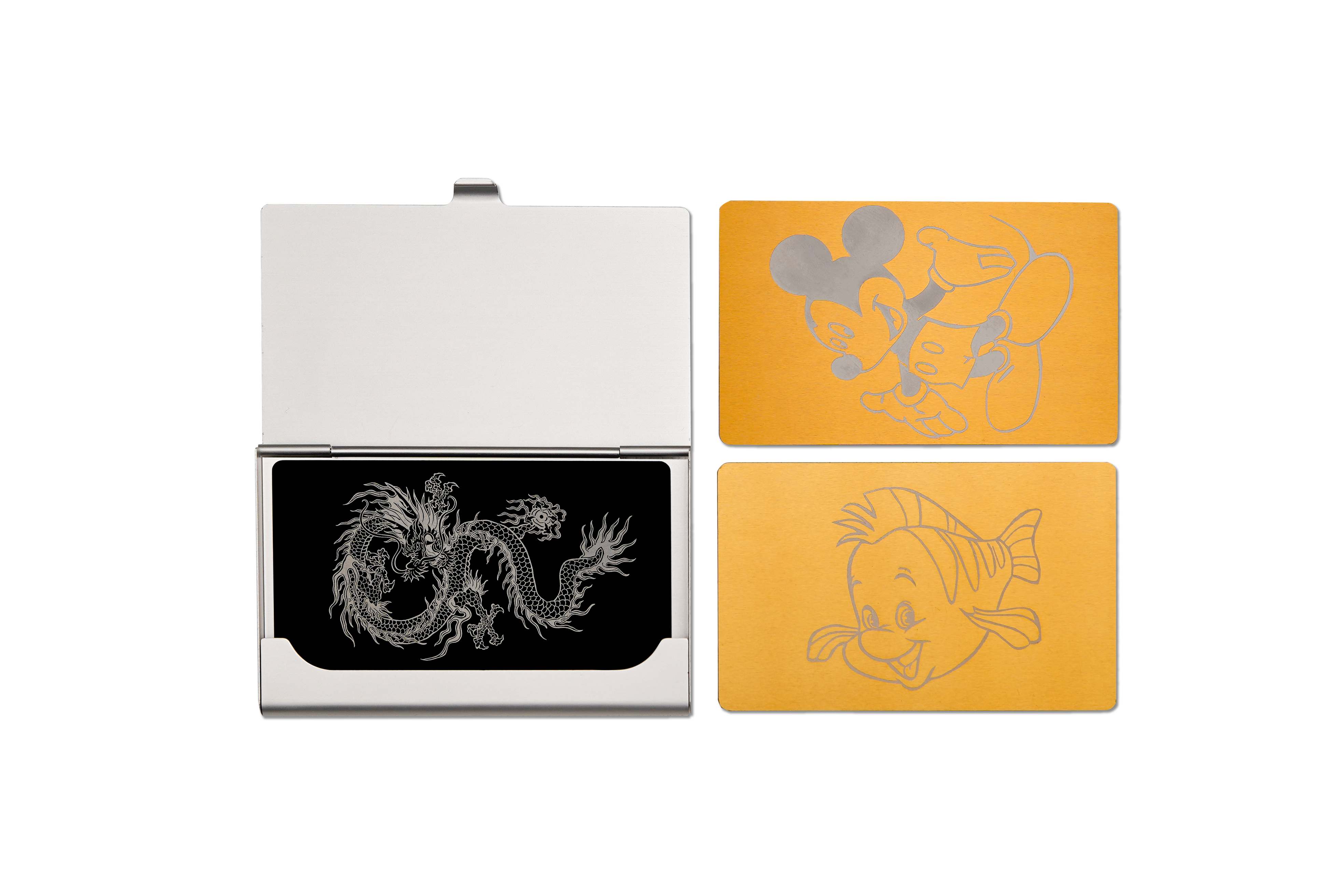 Multicolor Aluminum Business Cards and Card Holder