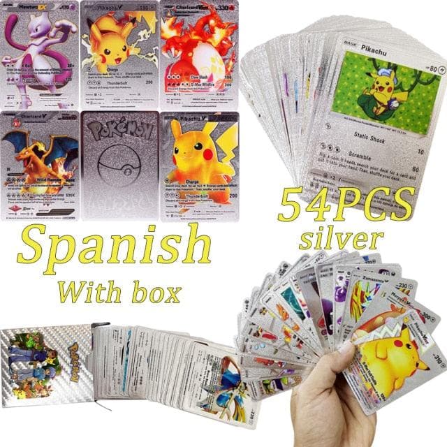New Pokemon Cards in Spanish TAG TEAM GX VMAX V  Trainer Energy Shining Cards Game Castellano Español Children Toy - kfst.inc