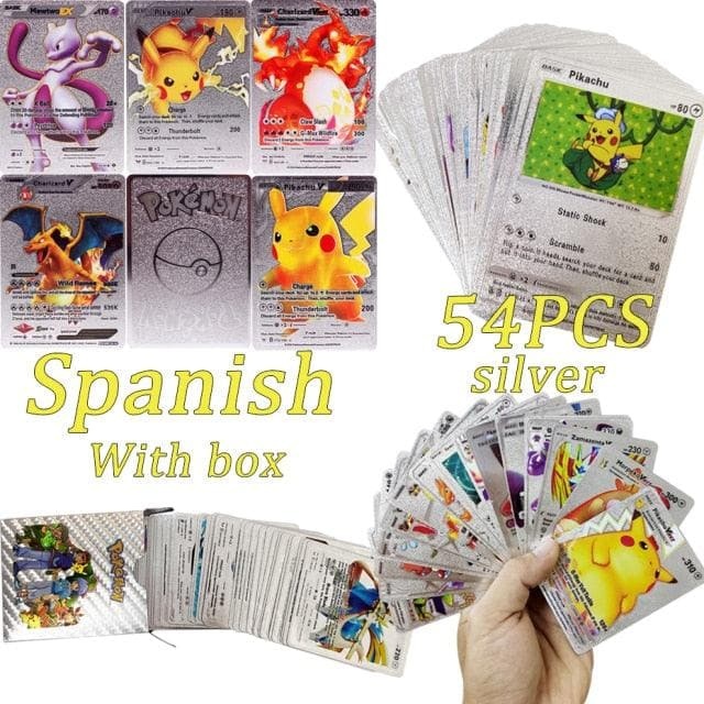 New Pokemon Cards in Spanish TAG TEAM GX VMAX V  Trainer Energy Shining Cards Game Castellano Español Children Toy - kfst.inc