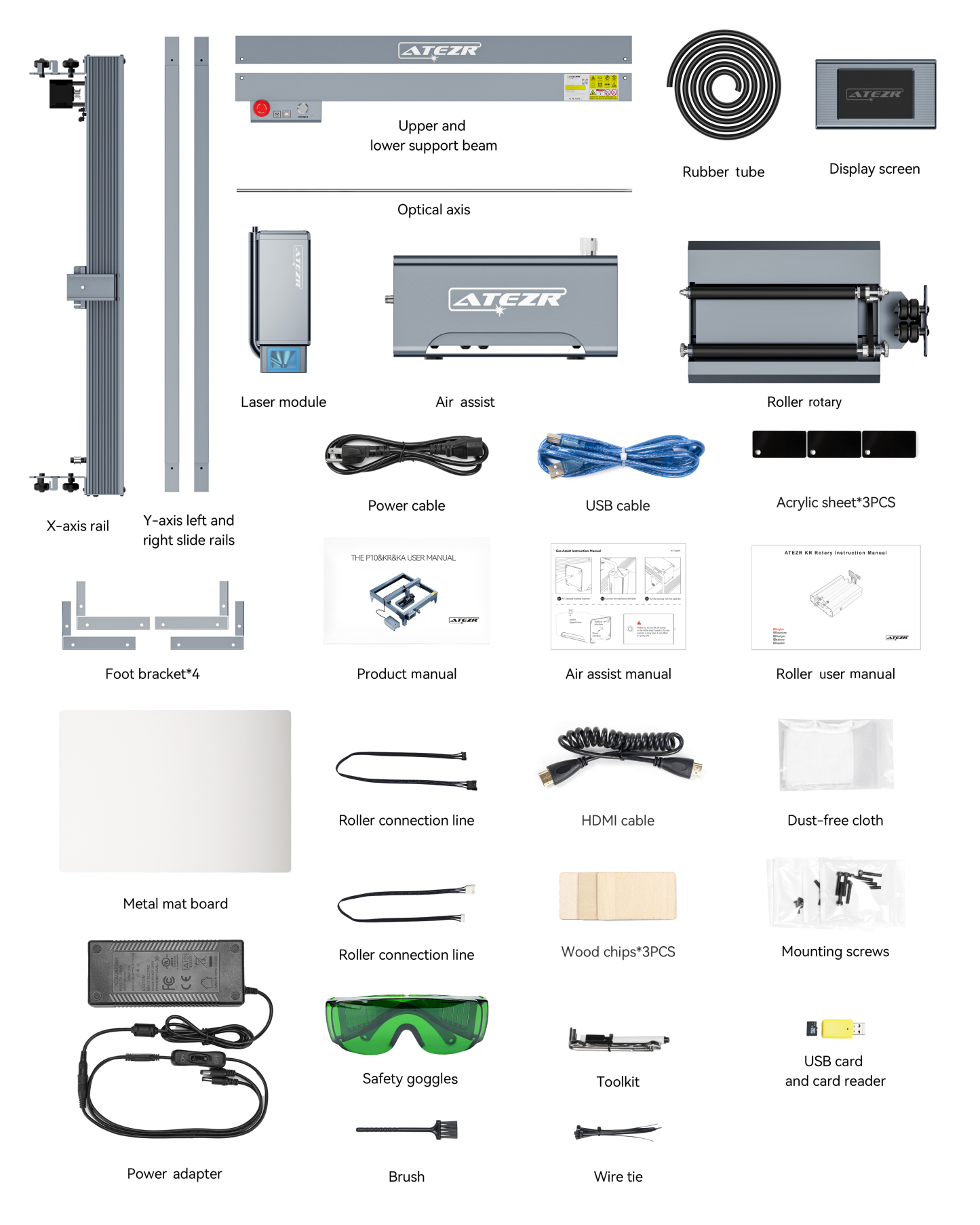 ATEZR P10 10W Combo Set Laser Engraving Machine