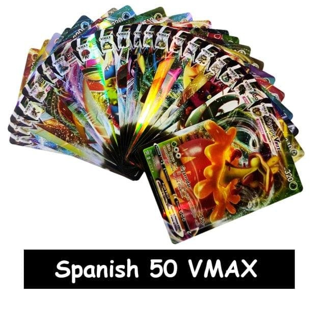 New Pokemon Cards in Spanish TAG TEAM GX VMAX V  Trainer Energy Shining Cards Game Castellano Español Children Toy - kfst.inc