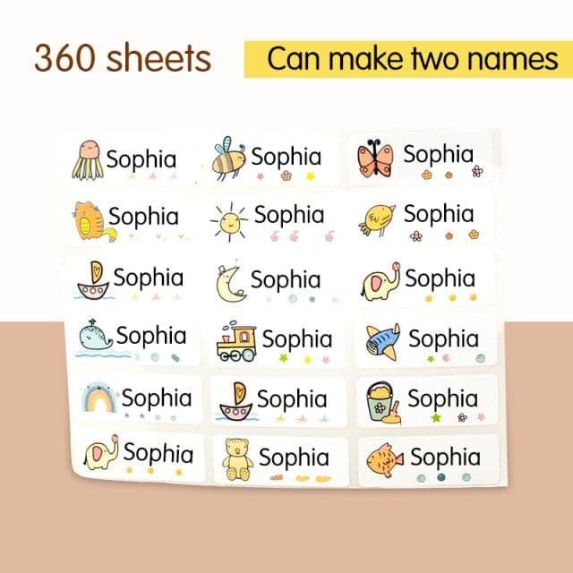 Name Tag Sticker Customize Stickers Waterproof Personalized Labels Children School Stationery Water Bottle Pencil dinosau - kfst.inc