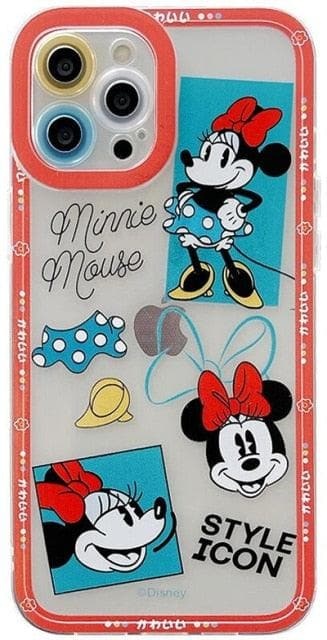 Transparent TPU Cute Disney Stitch Phone Case for iPhone 12 13 Pro Max 11 XS Max XR Colorful Lens Protective Cover Kawaii - kfst.inc