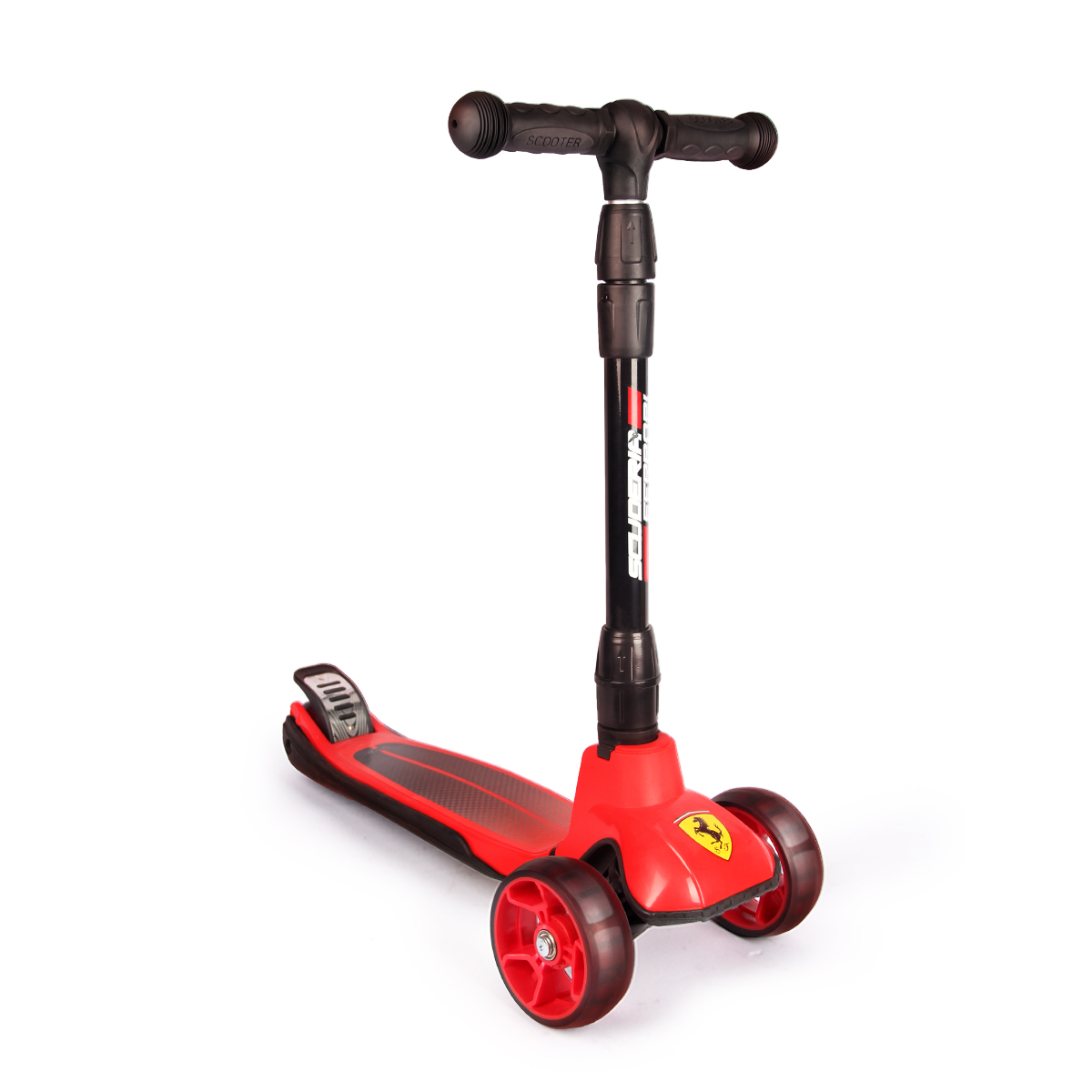 FERRARI FXK58 FOLDABLE TWIST SCOOTER FOR KIDS WITH ADJUSTABLE HEIGHT, LED LIGHTS (MEDIUM), AGED 3 to 10