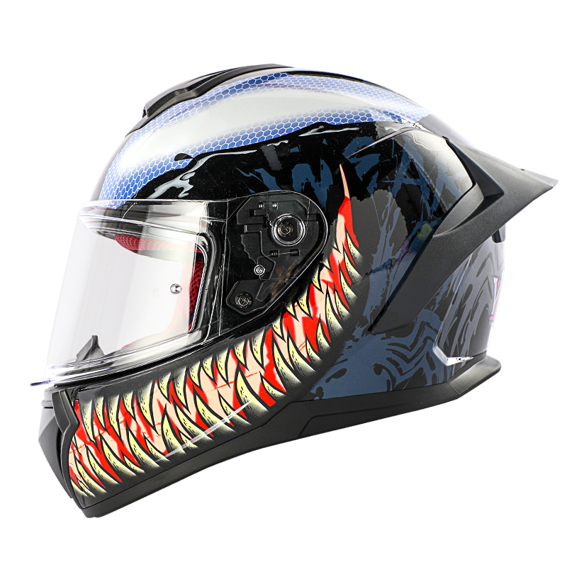  Mesuca Marvel Venom 1st Adult Motorcycle Professional Helmet Personality Male and Female Four Seasons Versatile Tail Fin Anti Fog Helmet