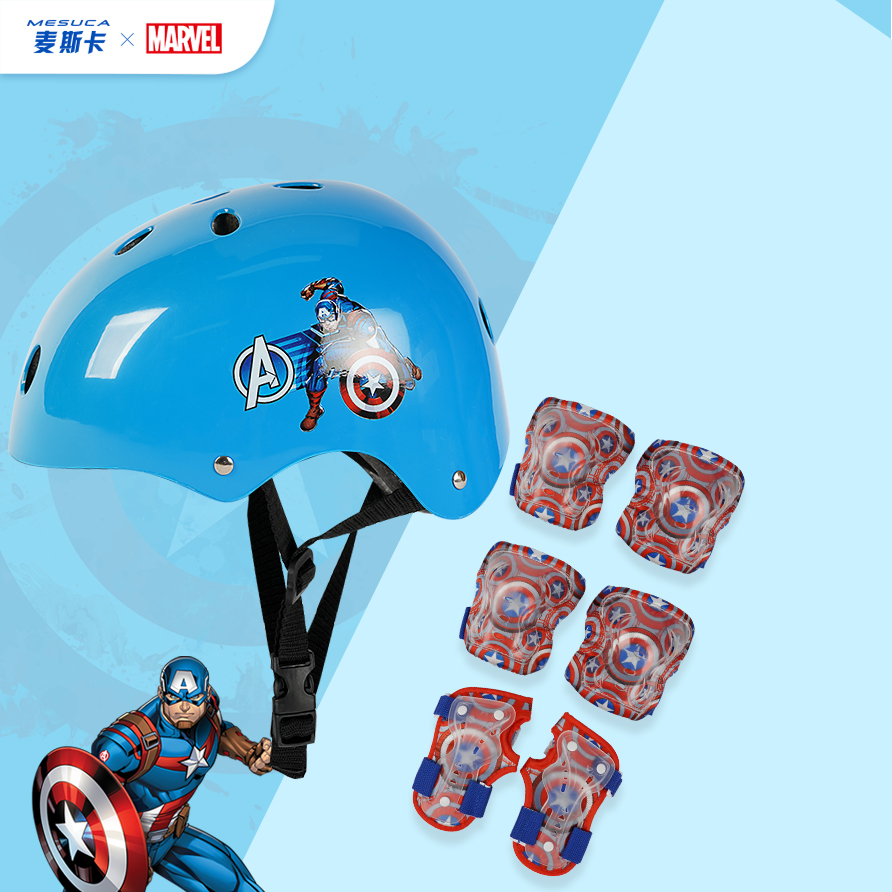 Mesuca Disney Marvel Hello Kitty Inline Skate Helmet and Protective Gear Set for Children Boys and Girls