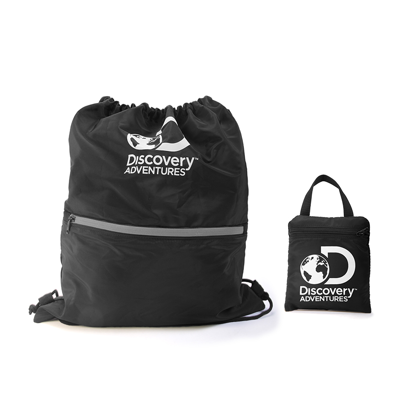 DISCOVERY ADVENTURES FOLDABLE SACK DRAWSTRING BACKPACK DHF19094