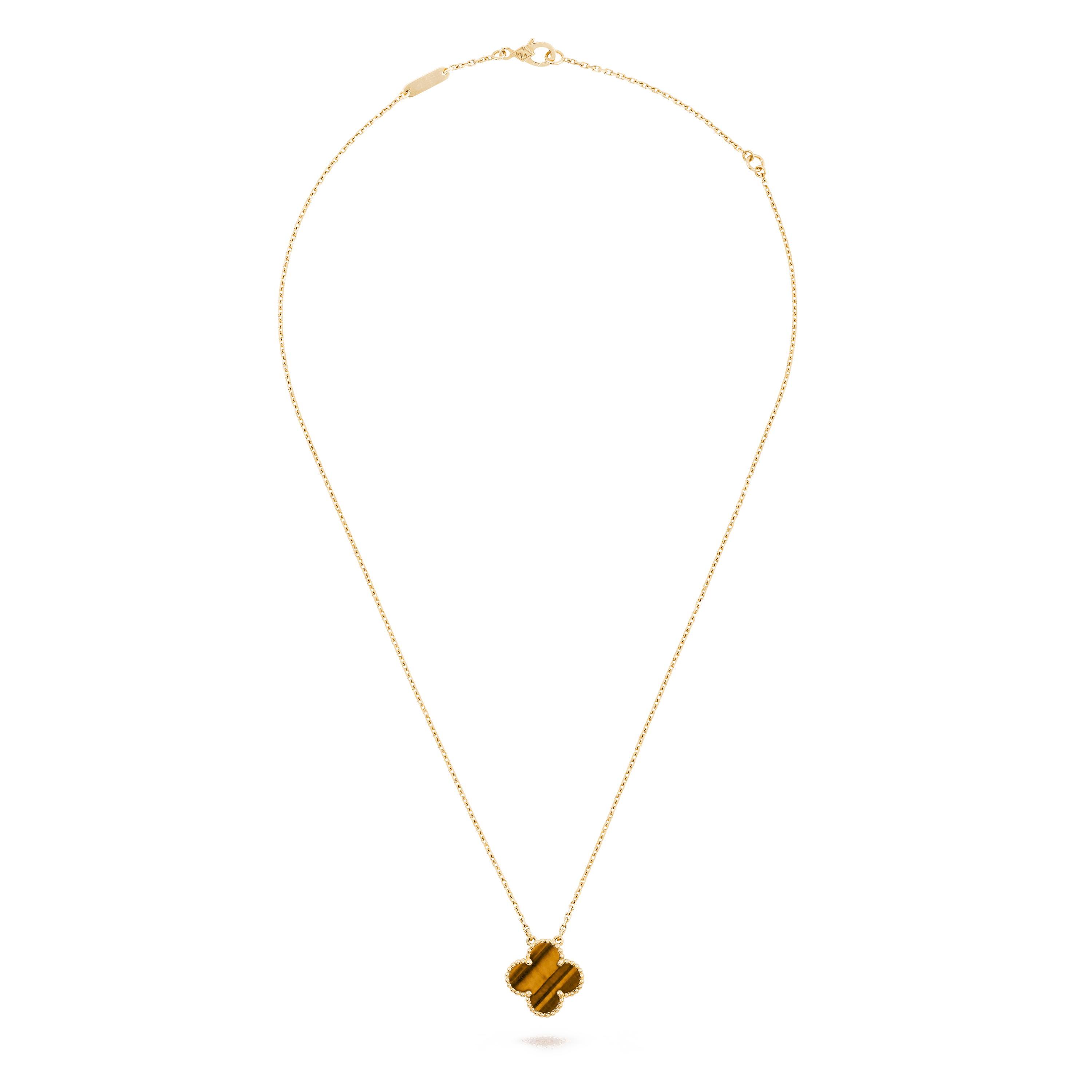 ヴィンテージ アルハンブラ ペンダント, イエローゴールド, タイガーズアイ: 1 石, Front, Jewelry Pendent
