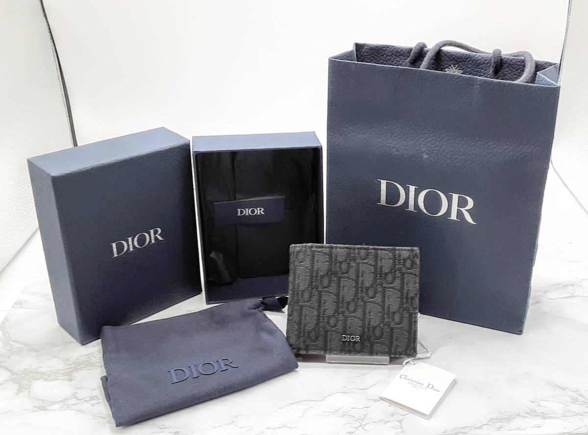 ヤフオク! - 1円 美品 ディオールオム 二つ折り 財布/Dior HO...