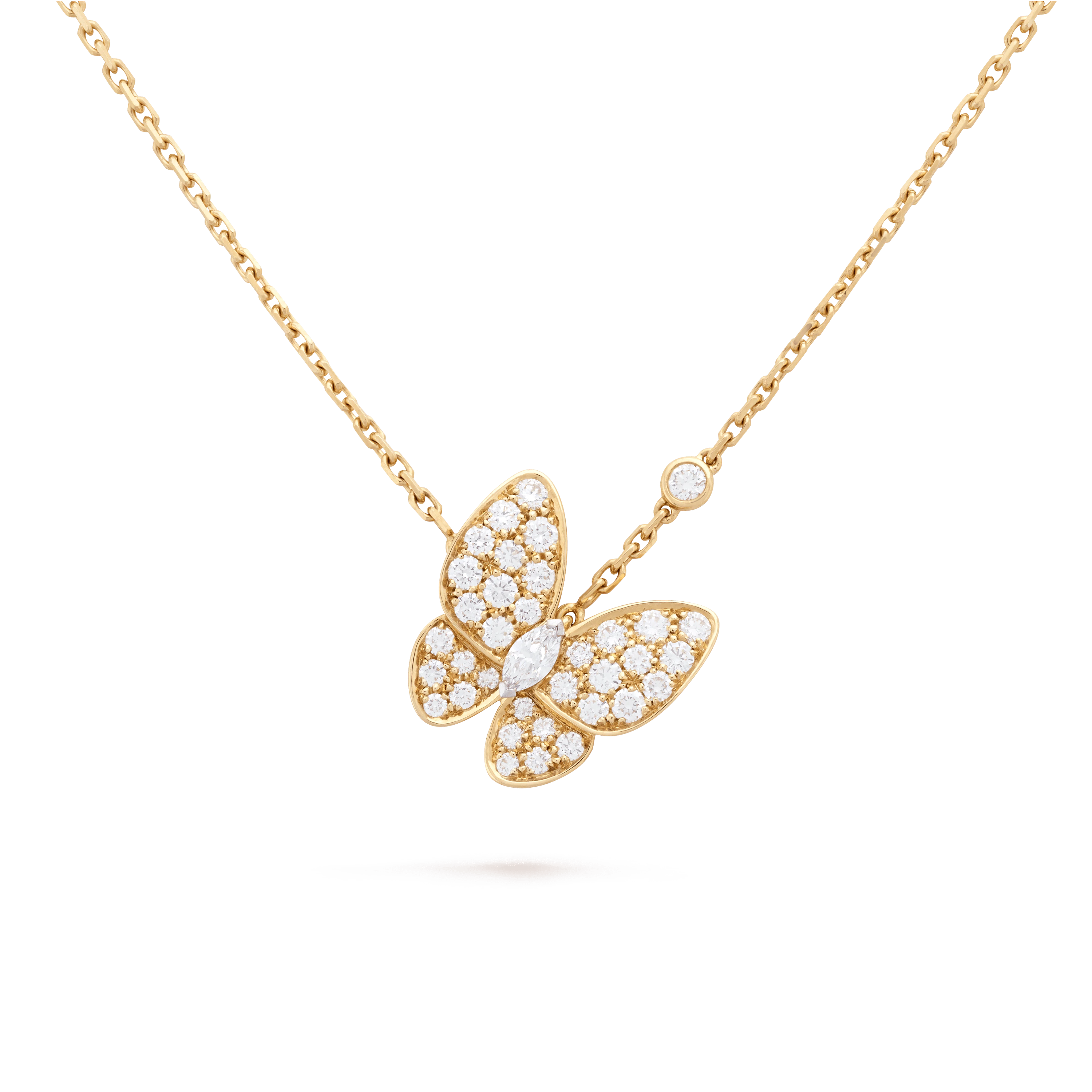 ドゥ パピヨン ペンダント, イエローゴールド, ダイヤモンド: 36 石, 0.88 カラット, Detail, Jewelry Pendent
