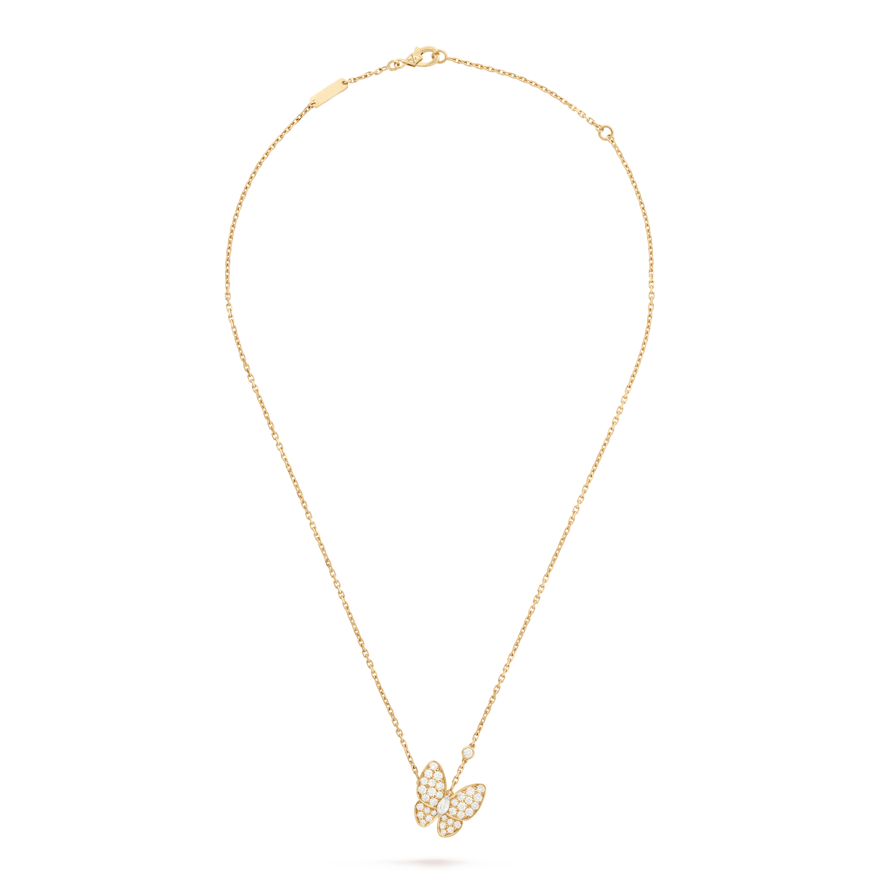 ドゥ パピヨン ペンダント, イエローゴールド, ダイヤモンド: 36 石, 0.88 カラット, Front, Jewelry Pendent