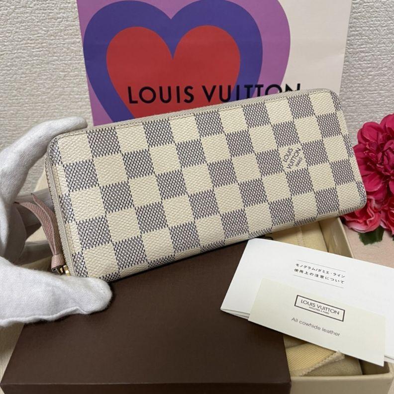 無料配達 極美品 ルイヴィトン ダミエ アズール ジッピー クレマンス 長財布 ローズ dopf.ui.ac.id