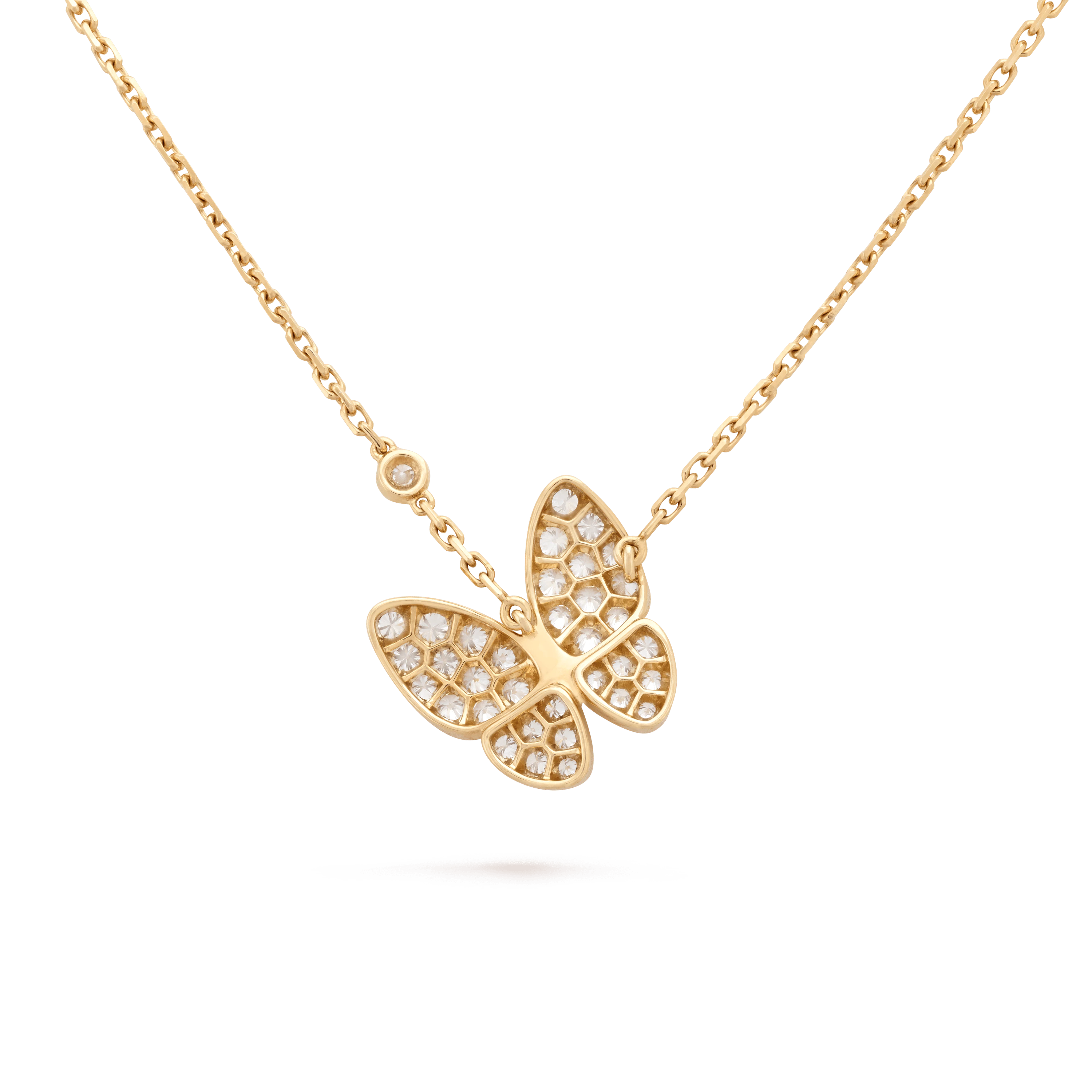 ドゥ パピヨン ペンダント, イエローゴールド, ダイヤモンド: 36 石, 0.88 カラット, Back, Jewelry Pendent