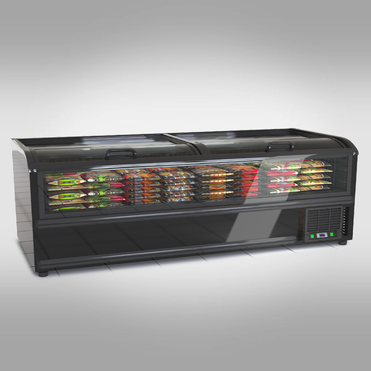 WRAP-AROUND GLASS COMBINE ISLAND FREEZER