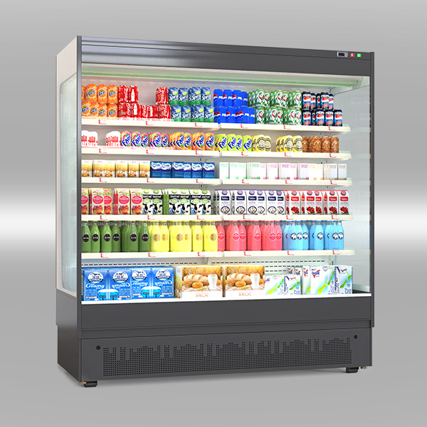 Plug in dual air curtain open chiller