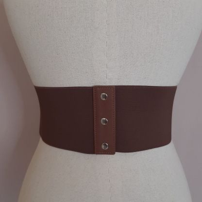 MEGAN MERLOT BELT - BROWN-Juneoesque-Plus Size Clothing