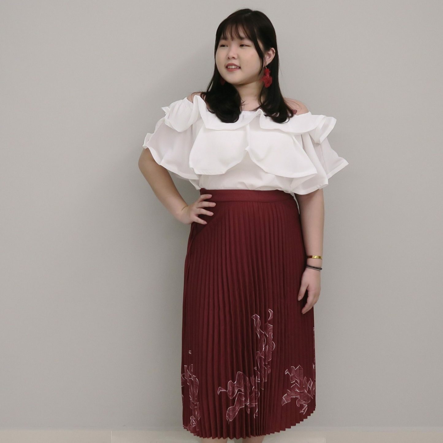 KIRIN WAVES TOP - WHITE-Juneoesque-Plus Size Clothing