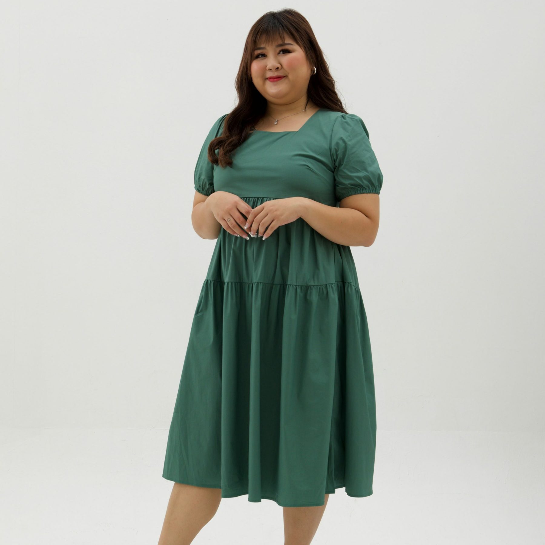 DAHLIA ALPHINE DRESS – GREEN-Juneoesque-Plus Size Clothing