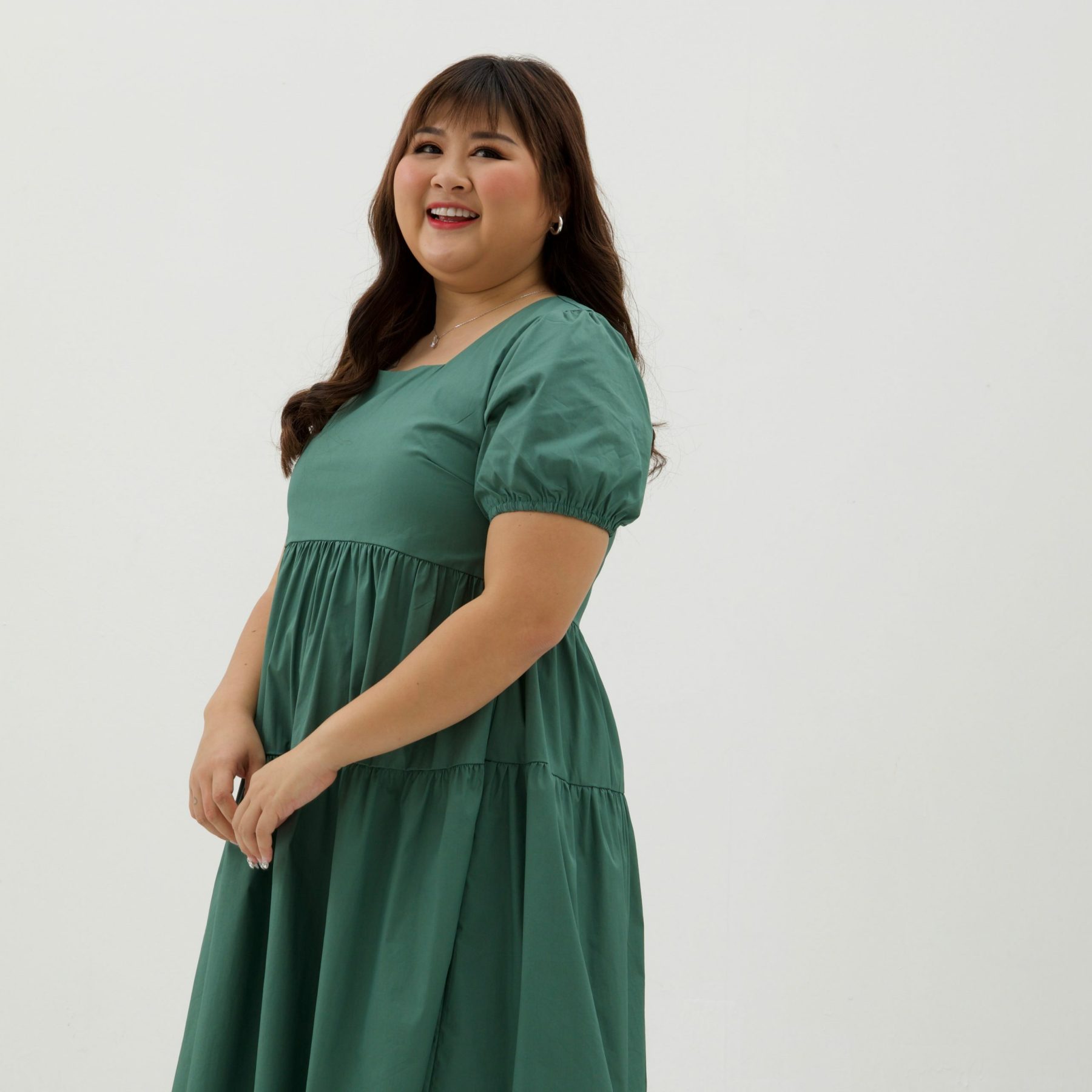 DAHLIA ALPHINE DRESS – GREEN-Juneoesque-Plus Size Clothing