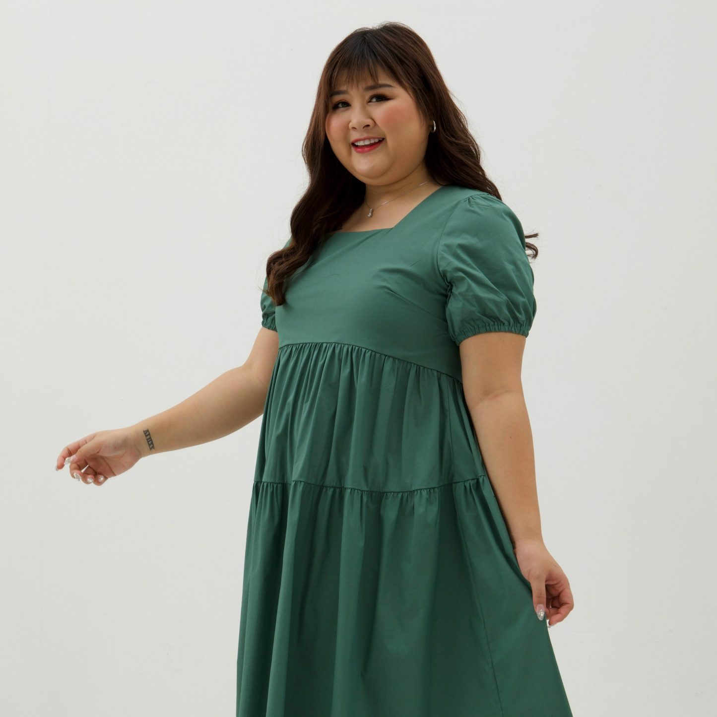 DAHLIA ALPHINE DRESS – GREEN-Juneoesque-Plus Size Clothing