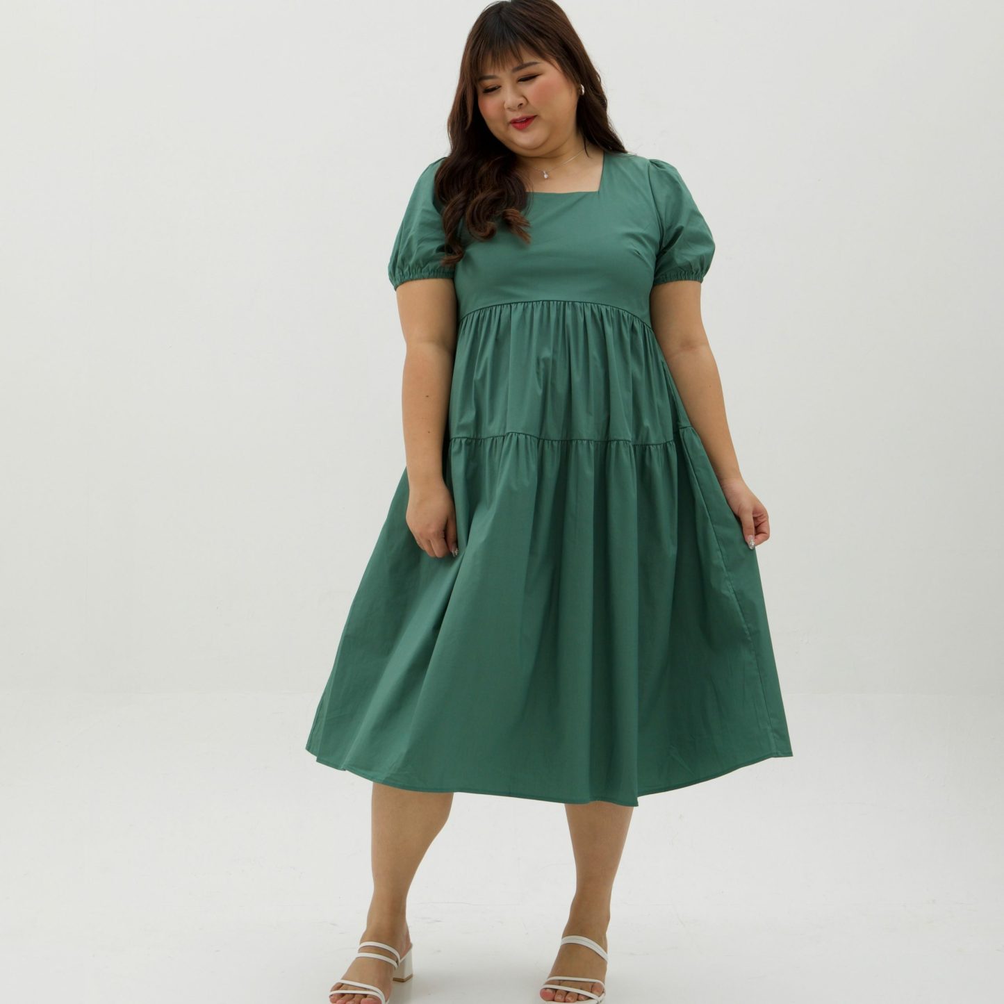 DAHLIA ALPHINE DRESS – GREEN-Juneoesque-Plus Size Clothing