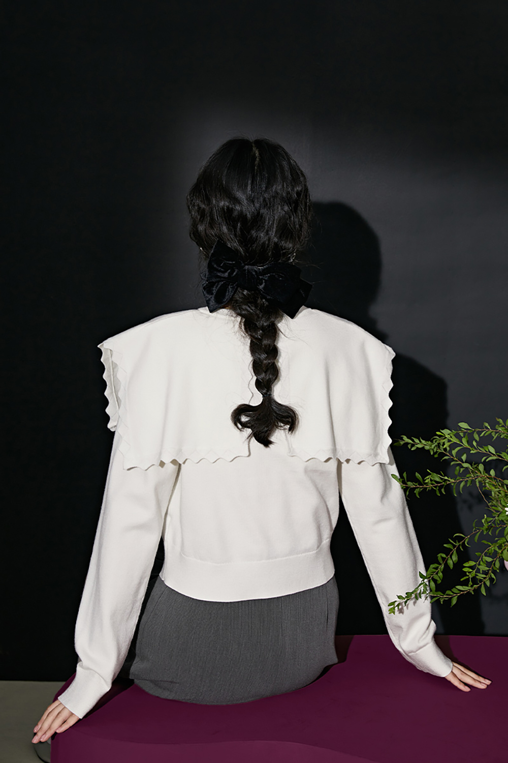 Broad color design sense rice white short knit fall/winter 2022 new women's turtleneck sweater base top