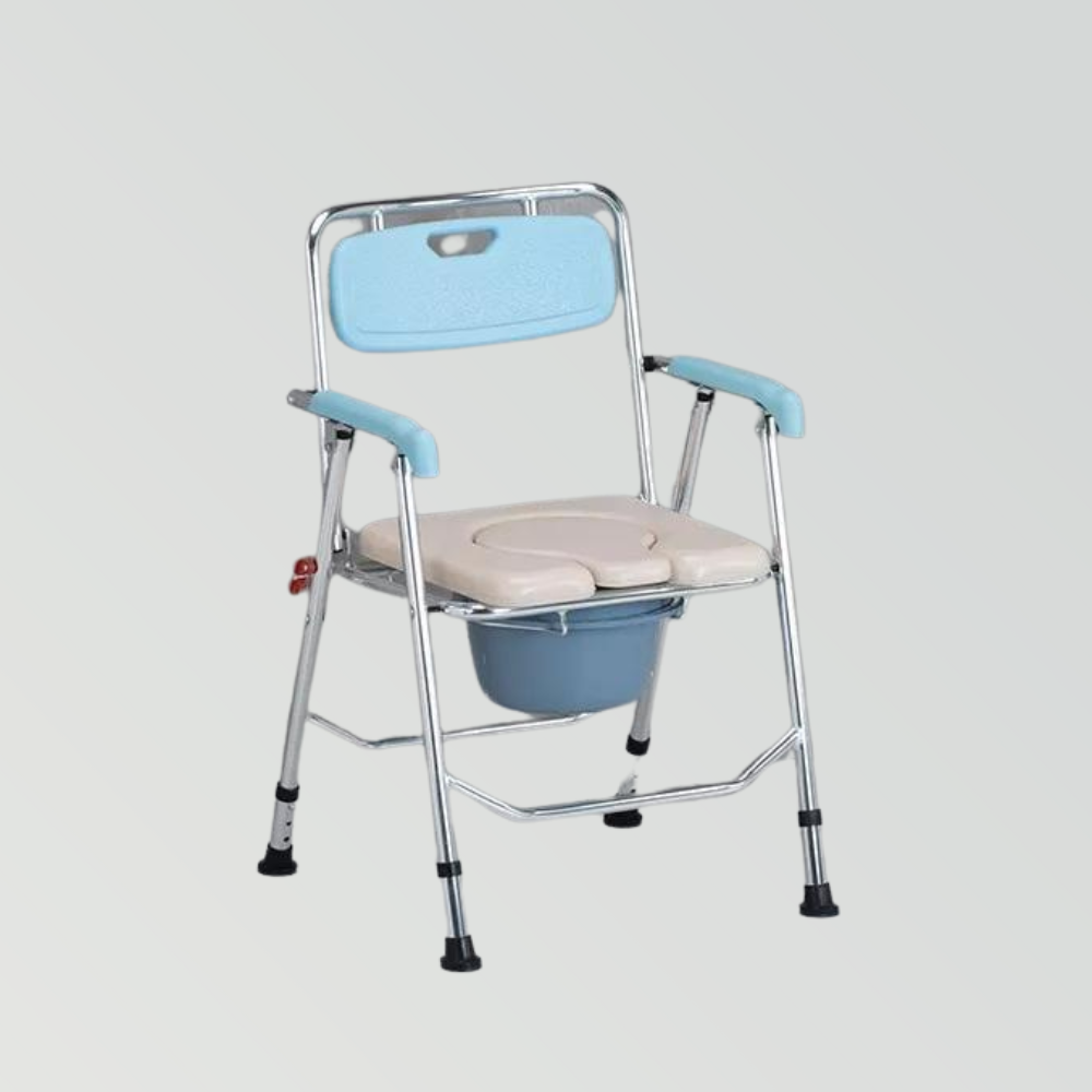 BMC Adjustable Wheeled Mobile Elderly Bathroom Seat AntiSkid Bath