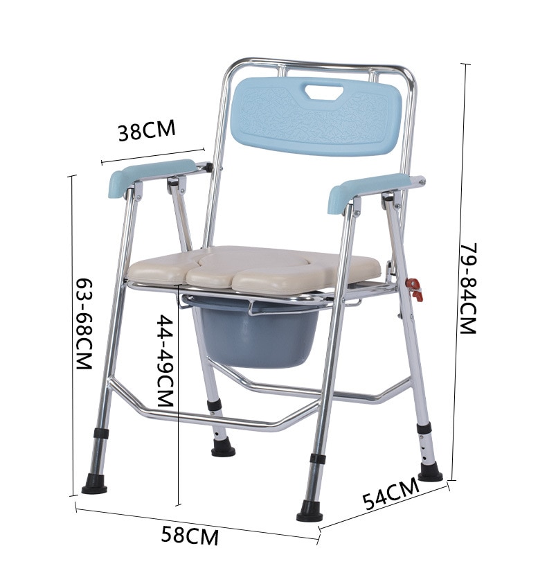 BMC Adjustable Wheeled Mobile Elderly Bathroom Seat Anti-Skid Bath Chairs For Elderly Squat Toilet Stool Special Chair Home Seat